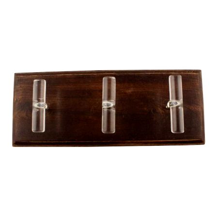 Clear Tube Glass Wooden Hook 